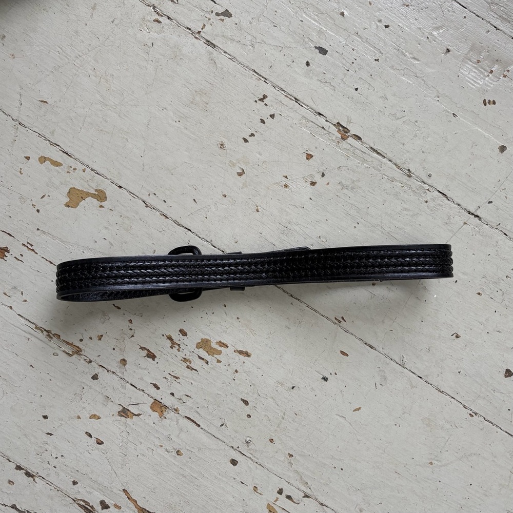 JC Mexico Black Woven Leather Men's Belt - Picture 9 of 15